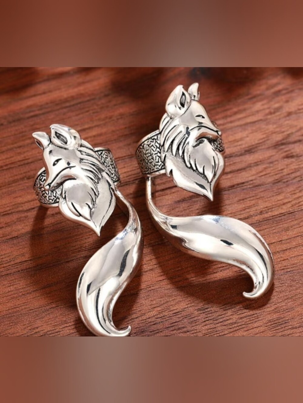 NWOT Stainless-Silver Fox Tail Drop Earrings - Women Jewelry.